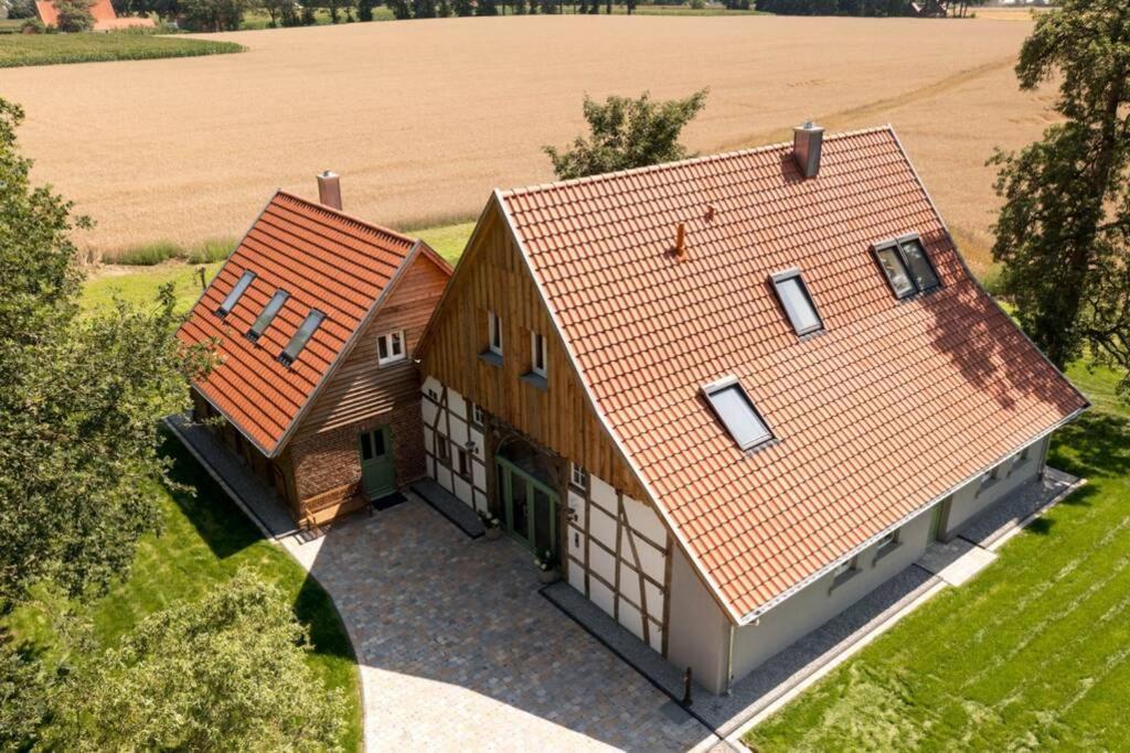 Zum Heuerling Ferienwohung Im Alten Stall Mit Sauna Versmold Exteriör bild